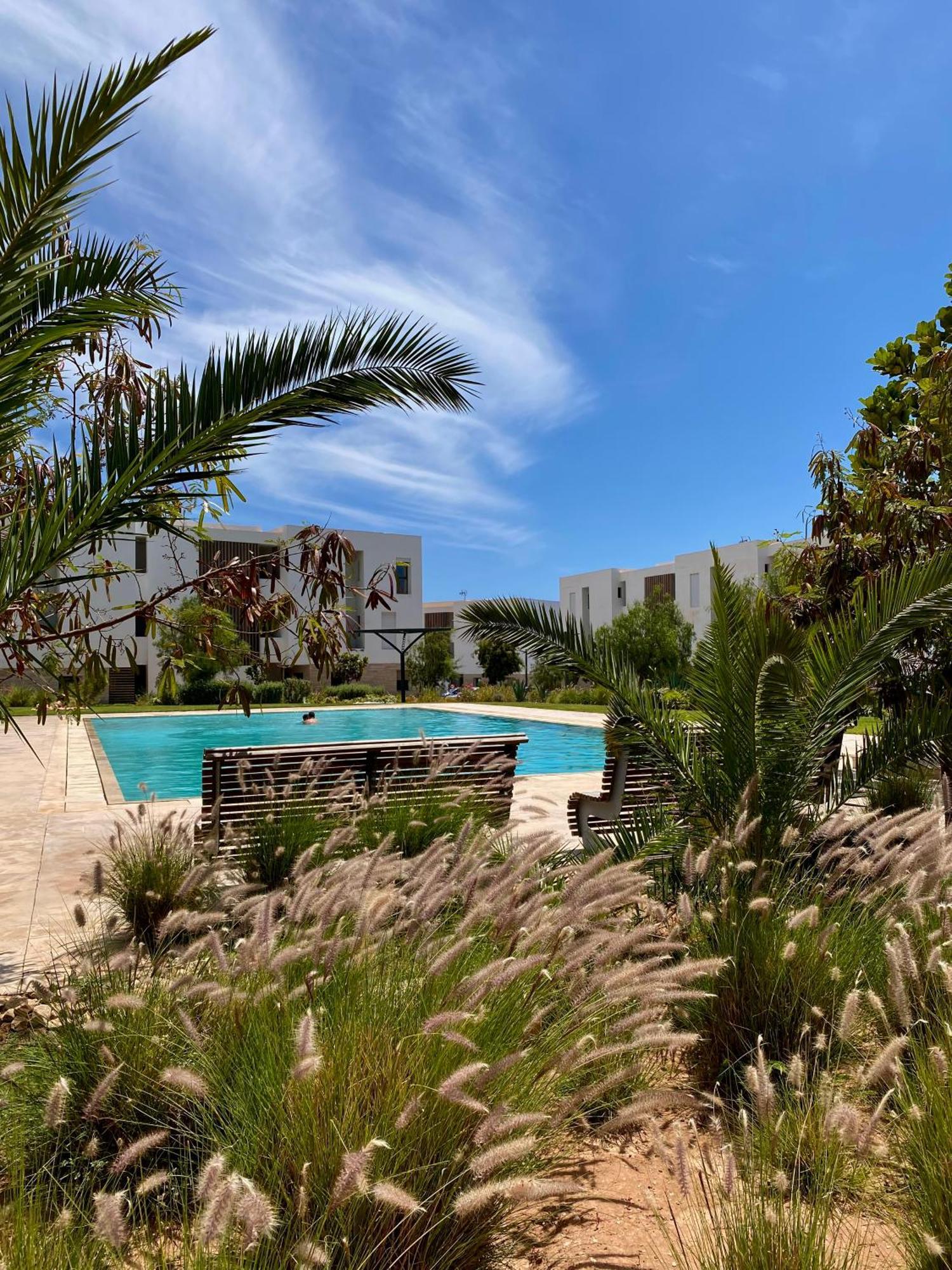 Luxurious Golf & Sea View Beach Apartment With Pool Access - Tamourrit, Taghazout Bay Exterior photo